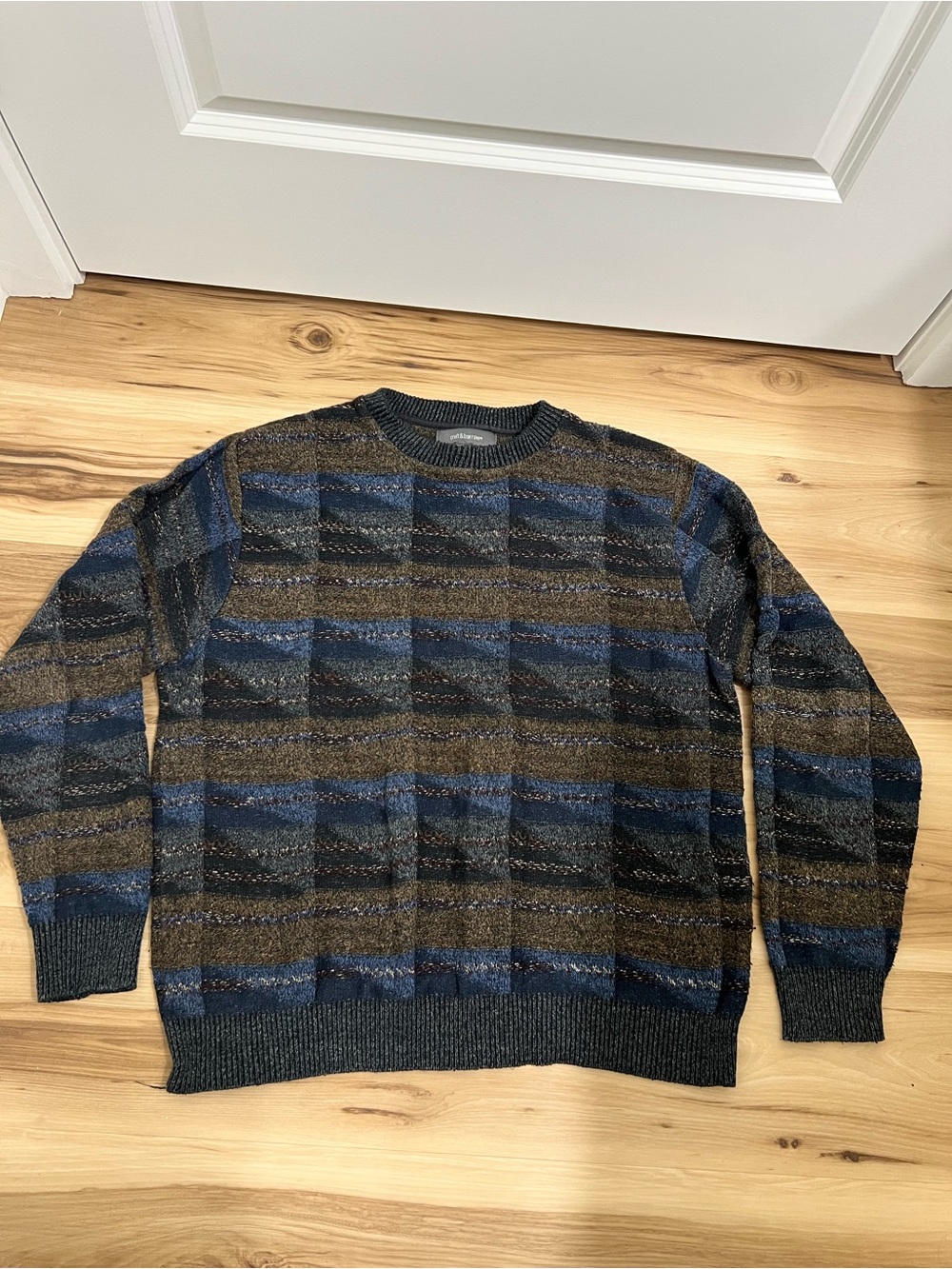 VTG Croft & Barrow Men’s Size L Geometric Crewneck Knit Crosby Grandpa Sweater